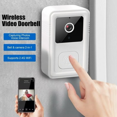 جرس الباب الذكي بكاميرا HD ورؤية ليلية – تحكم من الموبايل عبر WiFi