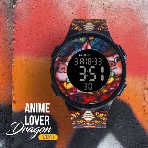 ساعة Anime Lover Dragon – ساعة رقمية أنمي مميزة بخامة سليكون مريحة
